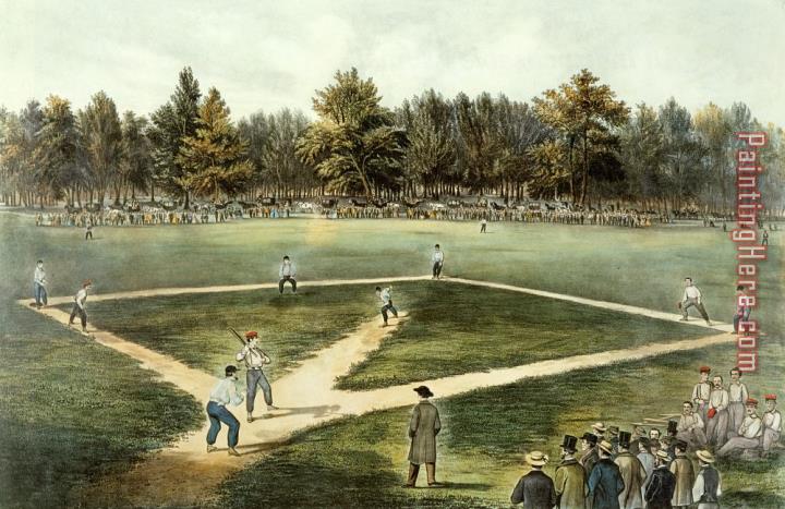 Currier and Ives The American National Game of Baseball Grand Match at Elysian Fields